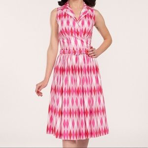 Pinup Girl Clothing Pink Harlequin Edie Dress